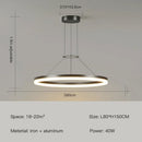 Modern Black LED Pendant Lamp Ring Chandelier Lighting Fixture by Ljojo for Living Room Kitchen Dining Bedroom