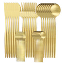 Ljojo Matte Gold Stainless Steel Cutlery Set 40Pcs