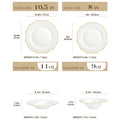 Ljojo 16/32-Piece White Bone Tableware Set with Golden Rim, Dinnerware & Bowl Set