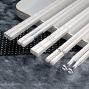 Ljojo 5 Pair Alloy Non-Slip Chopsticks Set for Kitchen Tableware Gift