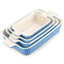 Ljojo 4-Piece Ceramic Handle Baking Dish Set for Lasagne/Pie/Casserole/Tapas