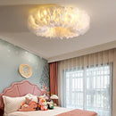 Ljojo Feather Ceiling Lamp with E27 Light Bulb for Bedroom Living Room Decor