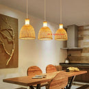 Bamboo Chandelier Modern Southeast Asian Style Rattan Lamp for Dining Room by Ljojo
