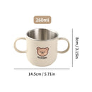 Ljojo Kids Double Layer Stainless Steel Water Cup with Handle