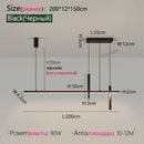 Black LED Pendant Lights Modern Kitchen Chandeliers - Ljojo