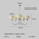 Nordic Vintage Glass LED Pendant Lights Elegant Chandelier by Ljojo