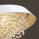 Modern Round Crystal Chandelier LED Light Fixture for Dining Room Living Room | Ljojo White Crystal Chandelier