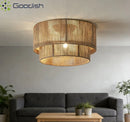 Ljojo Modern Minimalist Nordic Rattan Bucket Chandelier for Living Room Decoration
