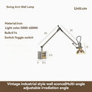 Ljojo Modern Simplicity Copper Adjustable LED Wall Lamps for Bedroom Home Decoration