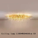 Ljojo Luxury Crystal Chandelier with Golden Base & Water Drop Decorations