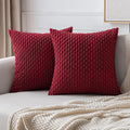 Beige Boho Corduroy Throw Pillow Cover 18x18 Inch for Modern Home Decor by Ljojo