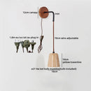 Ljojo LED Wall Lamp Switch Bedroom Yellow Travertine Stone Black Iron Zen Light