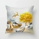 Golden Tree Forest Pillow Case by Ljojo: Car/Home Sofa Bed Decor, 45x45cm Decorative Cushion Cover