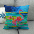 Flamingo Striped Animal Pillow Case for Living Room Sofa by Ljojo
