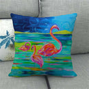 Flamingo Striped Animal Pillow Case for Living Room Sofa by Ljojo