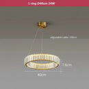 Ljojo Luxury Crystal Chandelier Pendant Light Gold Chrome Finish Modern Living Room Lighting