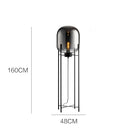 Nordic Style Smoke-Gray Glass Floor Lamp Industrial Indoor Lighting for Living Room Bedroom by Ljojo