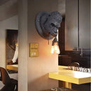Ljojo Resin Gorilla Wall Lamp: Retro Animal LED Bedroom Bedside Decor Lighting