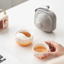 Ljojo 160ML Quick Cup Travel Tea Set with Storage Bag, Kung Fu Teapot Teacup