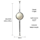 LED Floor Lamp Chrome Metal White Acrylic Ball Standing Light Living Room Home Decoration by Ljojo