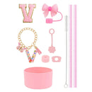 Ljojo 10pcs Tumbler Accessories Set: Straw, Cover, Cap, Boot, Stopper, Keychain, Sticker