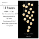 Modern Glass Ball Ceiling Chandelier Dimmable for Staircase Living Room by Ljojo