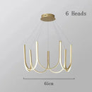 Ljojo Modern U Shape Ceiling Led Chandeliers for Living Room Luxury Home Decor Fixture
