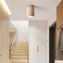 Cylindrical Travertine Ceiling Lamp Real Stone Downlight E27 Light Bulb by Ljojo
