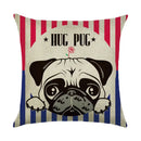 Cute Dog Watercolor Linen Cushion Cover 45*45cm - Ljojo