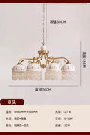 French Retro Medieval Cream Wind Chandelier Lighting LED E27 Iron Art Fringe Ceramics Pendant Lights for Living/Dining Room
