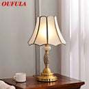 Ljojo Luxe Brass Table Lamp: LED, European Retro Style, Glass Desk Light for Home