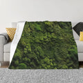 Ljojo Luxury Moss Pattern Flannel Throw Blanket for Natural Freshness and Comfort.
