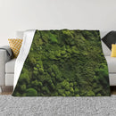 Ljojo Luxury Moss Pattern Flannel Throw Blanket for Natural Freshness and Comfort.