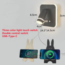 Ljojo LED Spotlight USB Rechargeable Wall Lamp for Living Room - Indoor Bedroom Decor Lighting