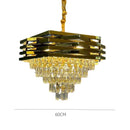 Gold Round Modern Crystal Chandelier | 3 Level Ceiling Light for Living Room by Ljojo