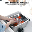 Ljojo 10L Stainless Steel Kitchen Sink Bowl for Multipurpose Dishwashing