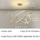 Modern Waves Metal LED Pendant Lights Luxury for Living Room Chandelier Bedroom by Ljojo