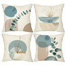 Light Blue Geometric Leaf Pattern Pillowcase for Bohemian Home Decor by Ljojo