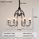 French Black Candle Chandelier For Living Room E14 Crystal Pendant Lights: Ljojo Romantic LED Hanging Lamp