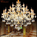 K9 Crystal Candle Chandelier Light: Elegant Decor for Living Room by Ljojo