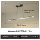 Ljojo LED Wave Chandelier Modern Hanging Lamp for Home Decor