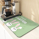 Easter Rabbit Print Kitchen Drying Mat Set by Ljojo