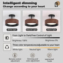 Nordic LED Ceiling Light Circular Walnut Wood Grain Aisle Light by Ljojo