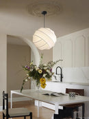 Ljojo Round Ball Chandeliers Silk Pendant Lamp for Living Dining Room Bedroom