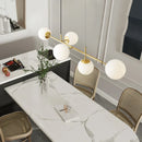 Ljojo Luxury Copper Chandelier with Milky White Glass Sconces