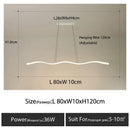 Ljojo LED Wave Chandelier Modern Hanging Lamp for Home Decor