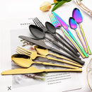 Ljojo 20-Piece Gold Stainless Steel Cutlery Set Dining Silverware Forks Knives Spoons