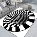 Ljojo 3D Optical Illusion Entrance Carpet: Trippy Living Room Rug for Hallway, Bedroom, Bathroom