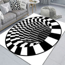 Ljojo 3D Optical Illusion Entrance Carpet: Trippy Living Room Rug for Hallway, Bedroom, Bathroom