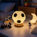 Football Solid Wood Glass Table Lamp Study Decor LED Bedroom Bedside Creative Ambient Lamp by Ljojo
